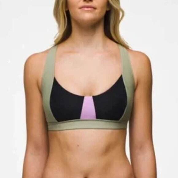 prAna Tulum Bikini Top Size S | NWT | Black Colorblock Swimwear - Picture 3 of 3